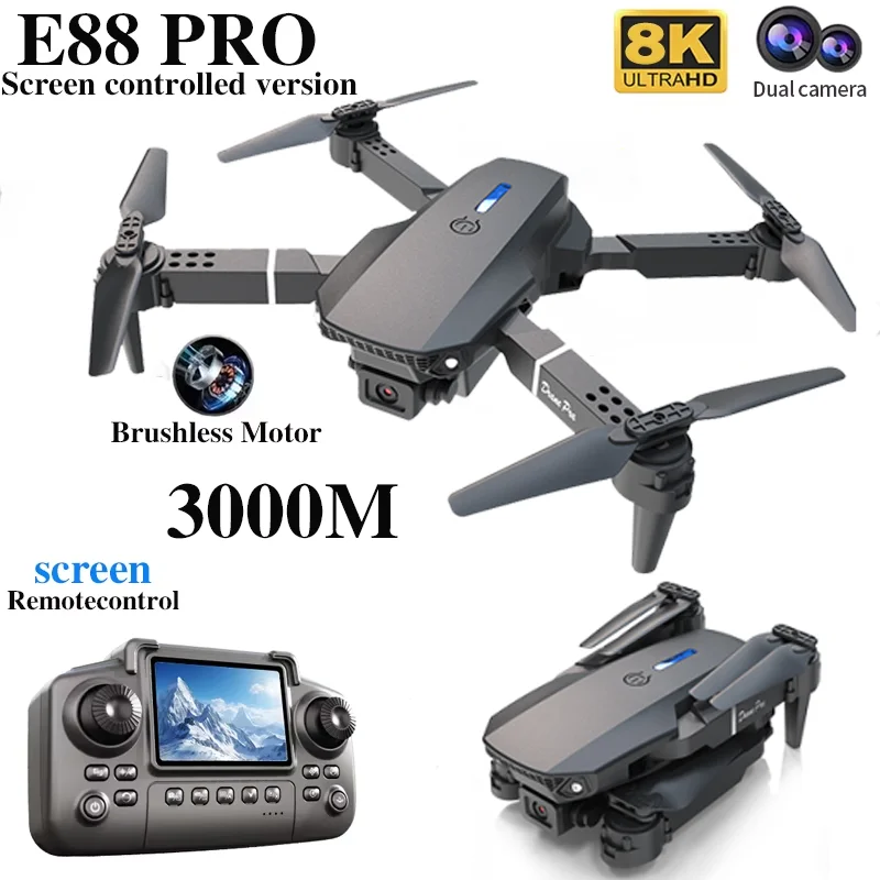 전문 E88 프로 드론 스크린 8K HD 카메라 WiF - Drone Lidar 리뷰 및 가격