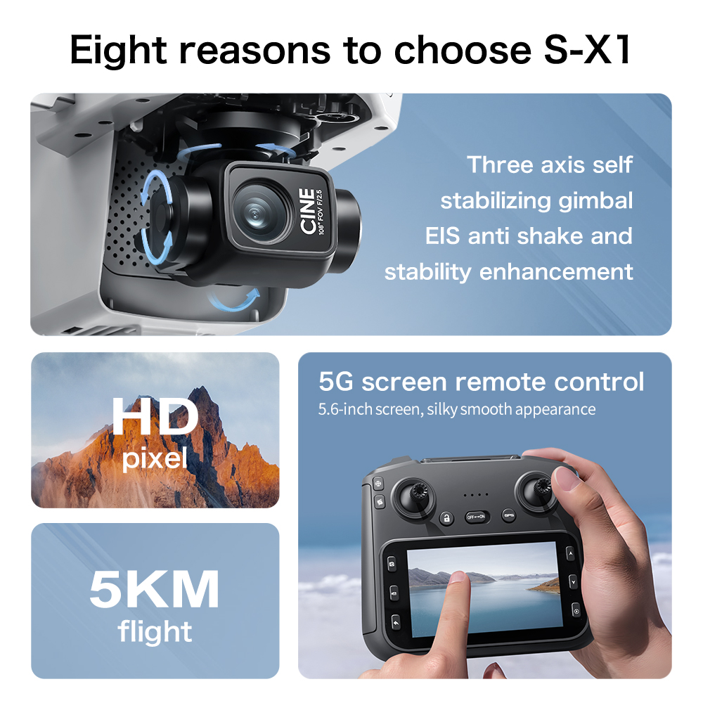 레노버 S-X1 MAX GPS 드론 3축 짐벌 8K 카 - Drone Multispectral 리뷰 및 가격