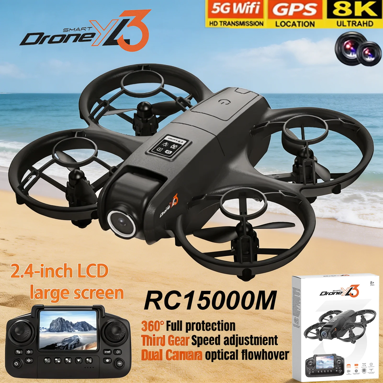 새로운 YL3 RC 드론 8K 1080P 광각 듀얼 H - Drone Multispectral 리뷰 및 가격